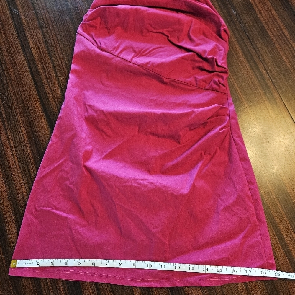 Pull&Bear Fuscia Halter Ruched Mini Dress Spaghetti Straps Sz M NWT - Picture 7 of 13